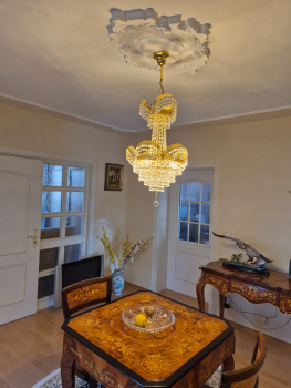 Oriental basket crystal chandelier with 3 illuminates